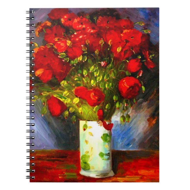 Van Gogh Red Poppies Anteckningsbok (Framsidan)