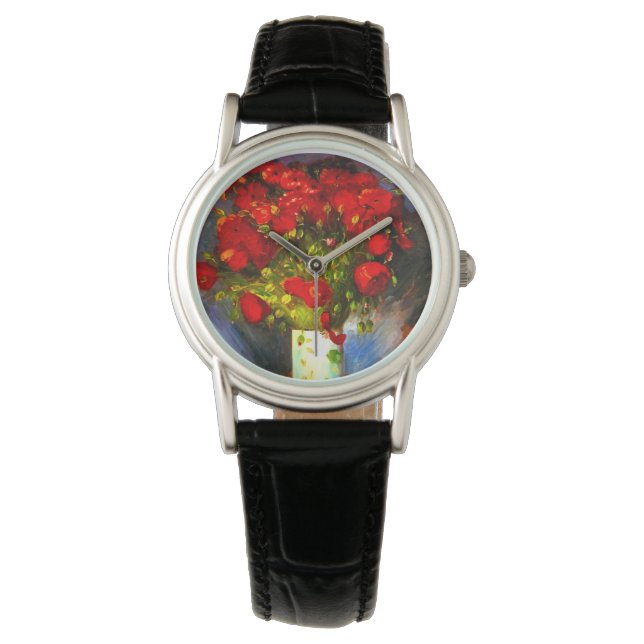 Van Gogh Red Poppies Armbandsur (Framsida)