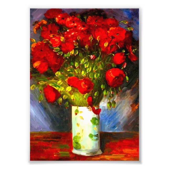 Van Gogh Red Poppies Fototryck (Framsidan)