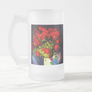 Van Gogh Red Poppies Frostat Ölglas