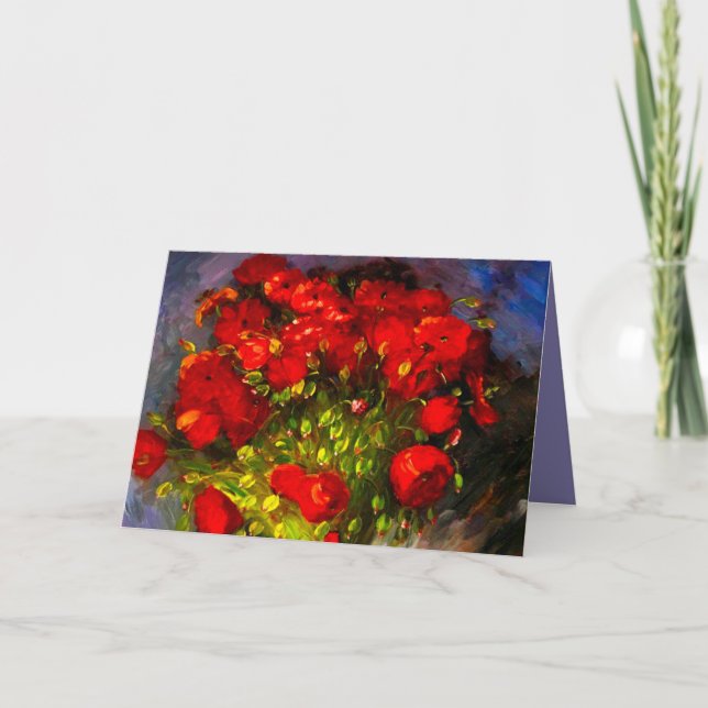Van Gogh Red Poppies Inbjudan (Framsida)