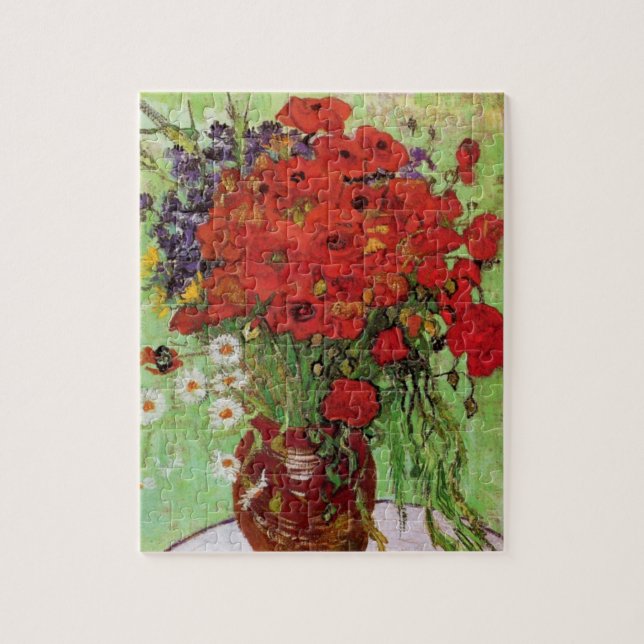Van Gogh Red Poppies och Daisys Puzzle Pussel (Vertikal)