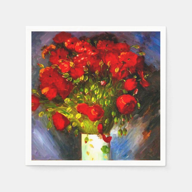 Van Gogh Red Poppies Pappersservett (Framsidan)