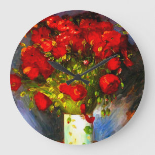 Van Gogh Red Poppies Stor Klocka
