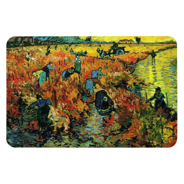 Van Gogh Red Vineyards i Arles Magnet (Horisontell)