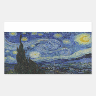 Van Gogh - Rektangulärt streck i stjärnor Klistermärke