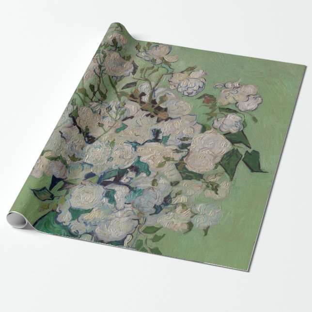 Van Gogh Ro Blommigt Painting Presentpapper (Utrullad)