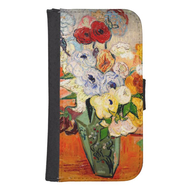 Van Gogh Ro och Anemones Galaxy S4 Plånbok (Framsidan)