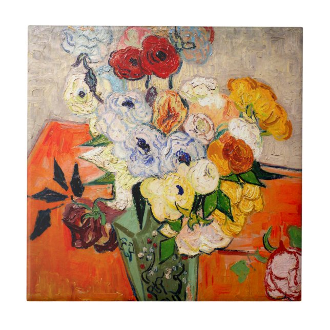 Van Gogh Ro och Anemones Kakelplatta (Framsidan)