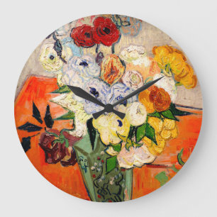 Van Gogh Ro och Anemones Stor Klocka