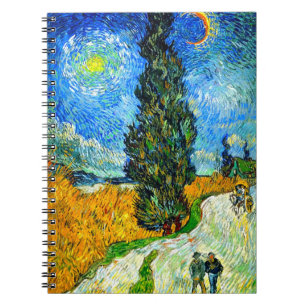 Van Gogh Road med Cypress och Star Anteckningsbok