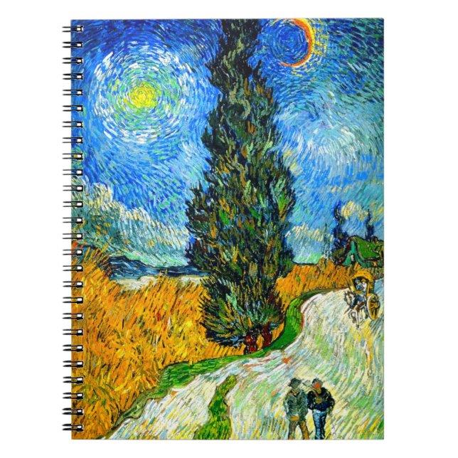 Van Gogh Road med Cypress och Star Anteckningsbok (Framsidan)