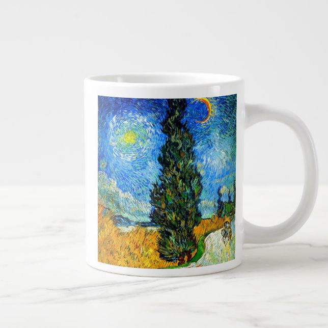 Van Gogh Road med Cypress och Star Jumbo Mugg (Höger)