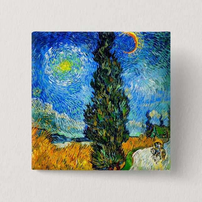 Van Gogh Road med Cypress och Star Knapp (Framsida)