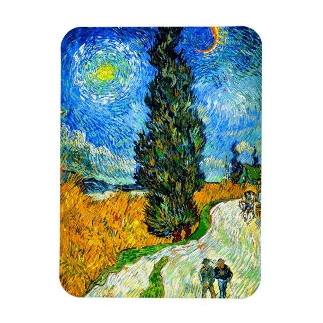 Van Gogh Road med Cypress och Star Magnet (Vertikal)