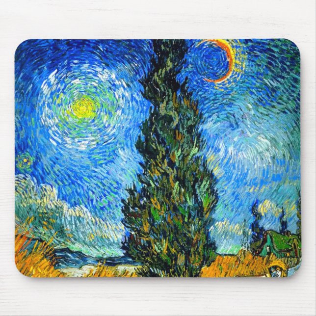 Van Gogh Road med Cypress och Star Musmatta (Framsidan)
