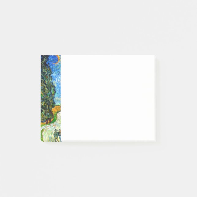 Van Gogh Road med Cypress och Star Post-it Block (Framsida)