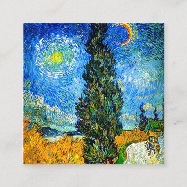 Van Gogh Road med Cypress och Star Tilläggskort (Framsida)