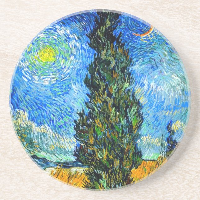 Van Gogh Road med Cypress och Star Underlägg (Framsidan)