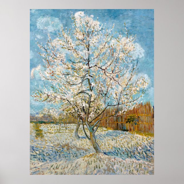 Van Gogh, Rosa Peach Träd, 1888 Poster (Framsidan)