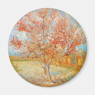 Van Gogh rosa persikaträd i blommarmagnet Magnet