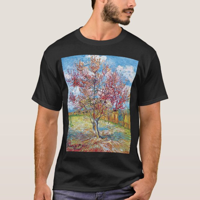 Van Gogh - Rosa persikor träd Tee Shirt (Framsida)