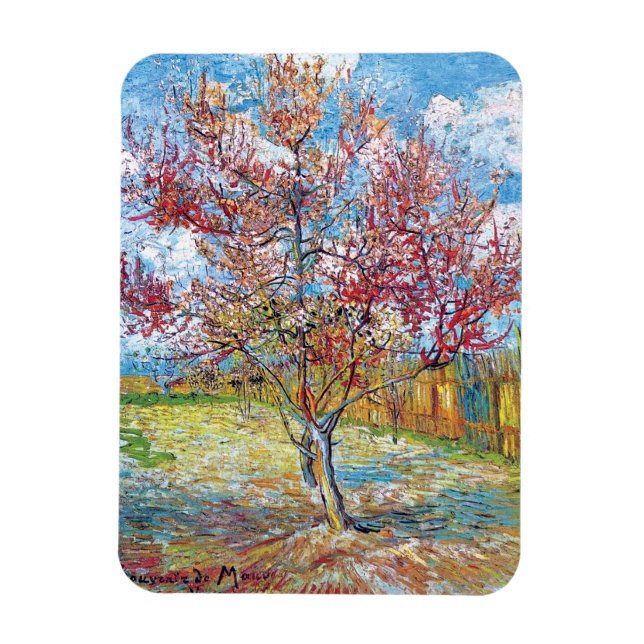 Van Gogh - Rosa persikor träden Magnet (Vertikal)