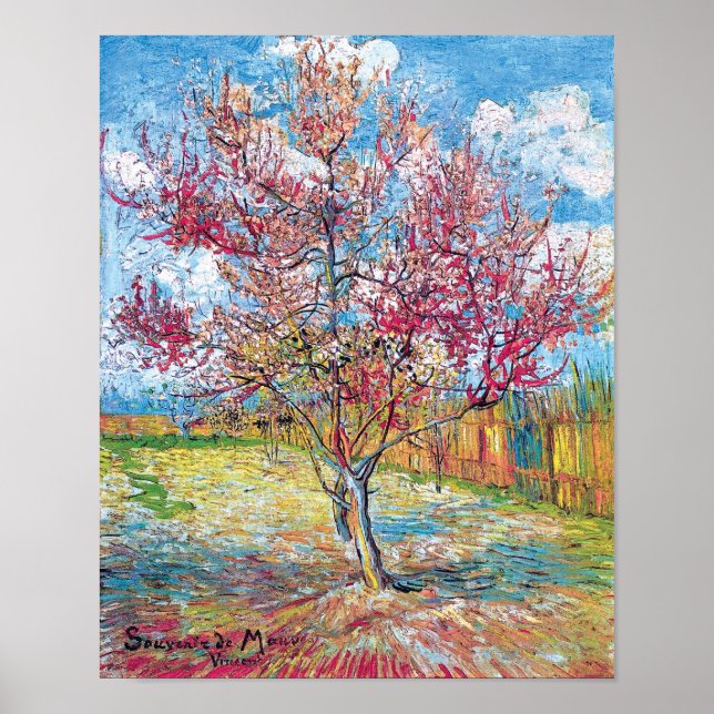 Van Gogh - Rosa Persikoträd Affisch (Framsidan)