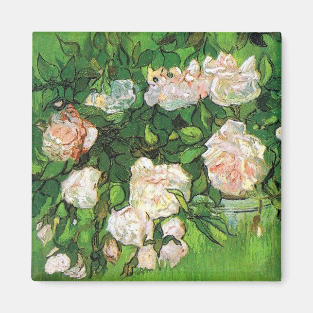 Van Gogh - Rosa ros Magnet (Framsidan)