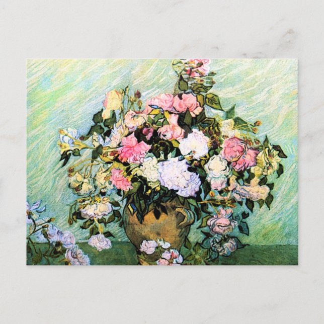 Van Gogh Rosa ros Postcard Vykort (Framsida)