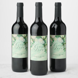 Van Gogh Roses Wedding Wine Label Vinflaska Etikett