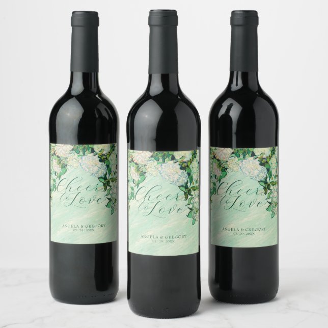 Van Gogh Roses Wedding Wine Label Vinflaska Etikett (Flaskor)