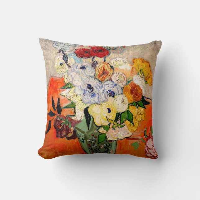 Van Gogh Rosor och Anemoner Kudde (Framsida)