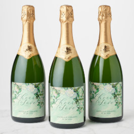 Van Gogh Rosor Vin Etikett Glitter Vin Etikett