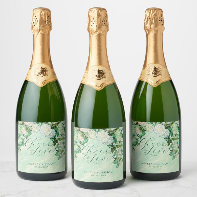 Van Gogh Rosor Vin Etikett Glitter Vin Etikett (Flaskor)