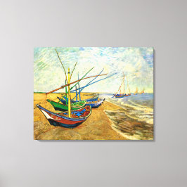 Van Gogh:s fiskebåtar på stranden vid Saintes Mari Canvastryck