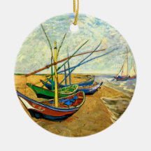 Van Gogh:s fiskebåtar på stranden vid Saintes Mari