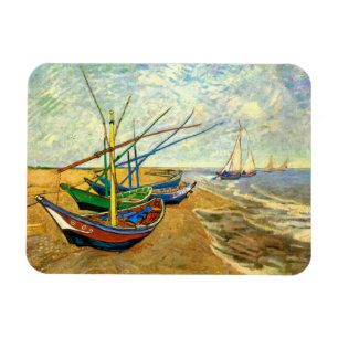 Van Gogh:s fiskebåtar på stranden vid Saintes Mari Magnet