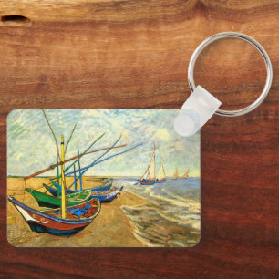 Van Gogh:s fiskebåtar på stranden vid Saintes Mari Nyckelring