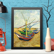 Van Gogh:s fiskebåtar på stranden vid Saintes Mari