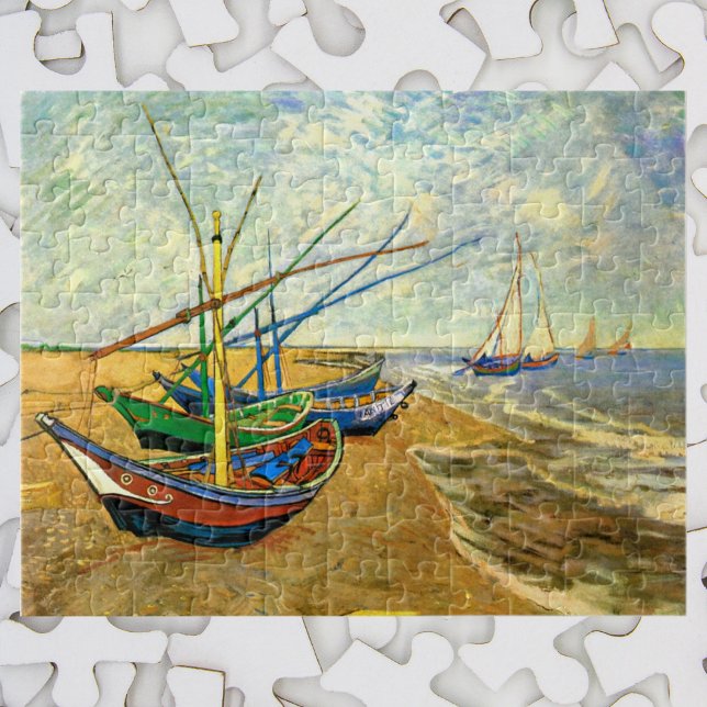 Van Gogh:s fiskebåtar på stranden vid Saintes Mari Pussel (Skapare uppladdad)