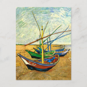 Van Gogh:s fiskebåtar på stranden vid Saintes Mari Vykort