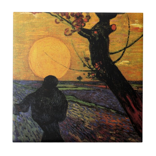 Van Gogh; Sådden, Ålderdomlig Bonde Kakelplatta (Framsidan)