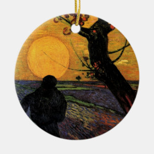 Van Gogh; Sådden, Vintage Bonde Julgransprydnad Keramik