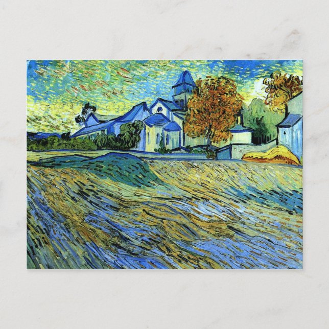 Van Gogh - Saint Paul Postcard-kyrkans syn Vykort (Framsida)
