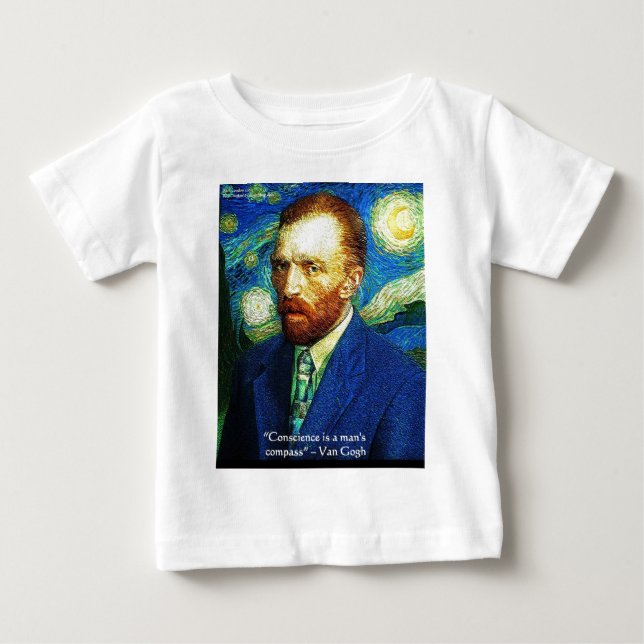 Van Gogh "Samveteskompass" Citatpresent T-shirts m (Framsida)