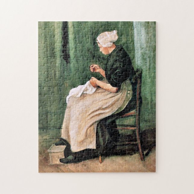Van Gogh. Scheveningen Kvinna som syr, Pussel (Vertikal)