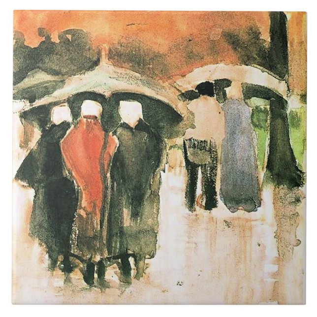 Van Gogh - Scheveningen Women Kakelplatta (Framsidan)
