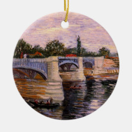 Van Gogh Seine River med Pont del Grande Jette Julgransprydnad Keramik
