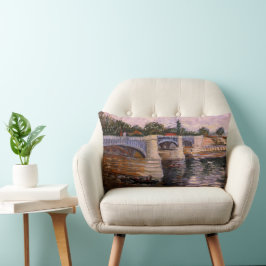 Van Gogh Seine River med Pont del Grande Jette Lumbarkudde